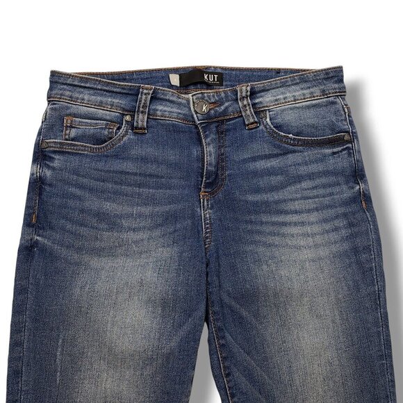 Kut from the Kloth Connie Ankle Skinny Jeans Womens 4 Distressed Mid Rise - Picture 2 of 9